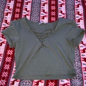 Green crop top